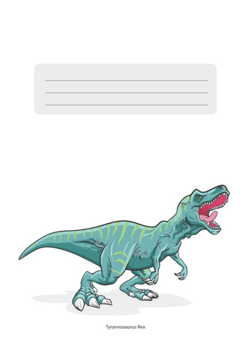 Schulheft DIN A4 Lineatur 26 Tyrannosaurus Rex / T-Rex Dinosaurier weiß: Rechenheft kariert 5mmx5mm mit weißem Rand (Dino Schulhefte) (German Edition)