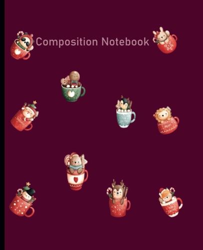 Composition Notebook: Wide Lined Paper Notebook Journal | Stylish wide blank lined workbook for teenagers kids students girls home school college ... | (Christmas design)
