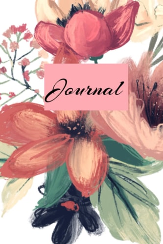 Romantic flower journal: Watercolor flowers journal notebook diary. 6x9 size with 110 lined pages.