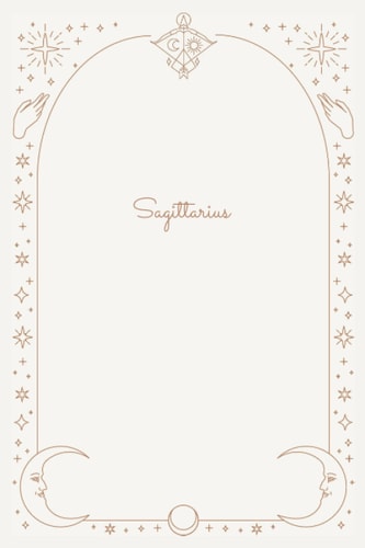 SAGITTARIUS - ZODIAC SIGN NOTEBOOK: Minimal, Artistic, linear art, black lined notebook