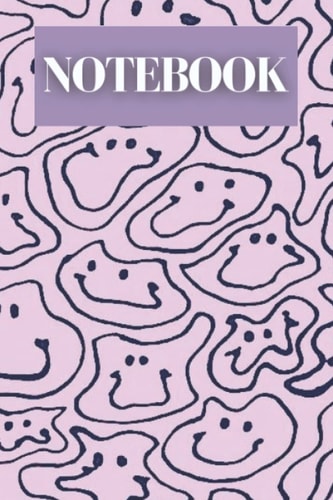 Notebook: 90s Pink Smiley Face Composition Notebook: College Ruled 120 Pages - Large 6X9