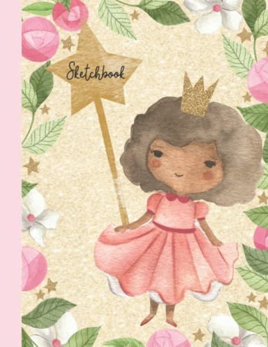 Sketchbook: Beautiful Princess Sketchbook with Splashes of Glittery Effects, Large Blank Sketchbook for Kids for Drawing, Coloring, Sketching: Doodling and MORE!