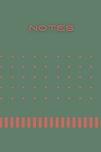 NOTEBOOK: Blank Lined Paper Journal Tomboy Style Green with Pink Dots and Lines