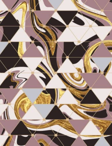 Gold Composition - Gold Liquid Geometric: Gold Composition Notebook - Marble Notebook Journal - 8.5" x 11" - 140 College Ruled Pages