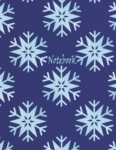 Notebook - Large Snowflakes: Snowflake-Covered A4 college-ruled Notebook Large 300 pages 8.5 x 11 inches (21.59 x 27.94cm)