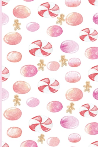 Christmas Notebook Journal: Merry Christmas Gift- Lined for Writing about Holiday happenings and memories. Perfect for a Stocking Stuffer or Gift. (White, Pink, Peppermint Candy, Gingerbread Men)