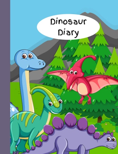 Dinosaur Diary: Dinosaurs College Ruled Blank Lined Paper Notebook Journal for Girls, Teens, Kids, School, College, Writing Notes Journal