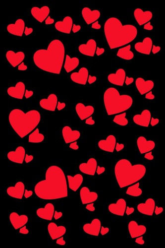 Red heart Notebook with black backround: Lined Notebook