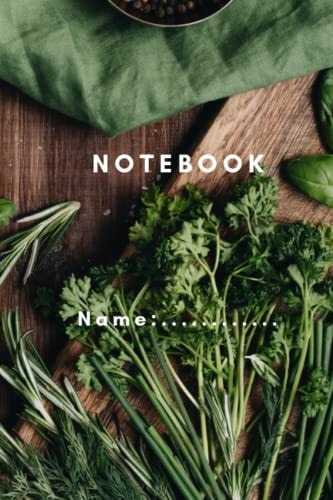 Notebook Herbs, 6x9 Inches, 120 Pages with Lines