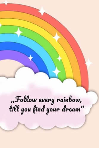 Kawai Notebook, Blank lined notebook, Rainbow