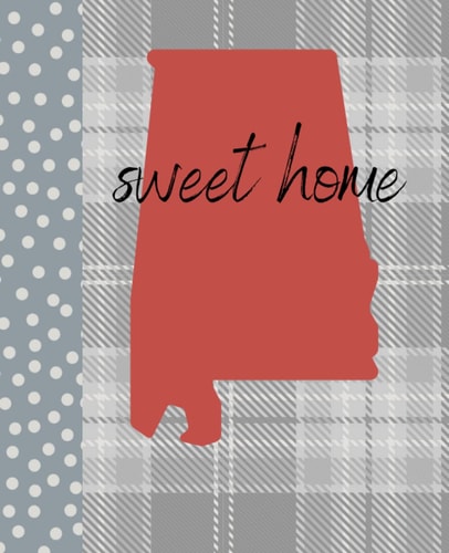 Sweet Home Alabama - Roll Tide - Composition Notebook - 7.5" x 9.25 - College Ruled -120 pages