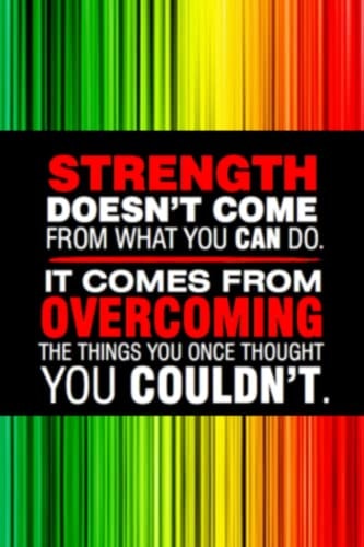 Rainbow Notebook or Journal, Strength quote Diary, 6 x 9- 50 sheets lined Journal paper