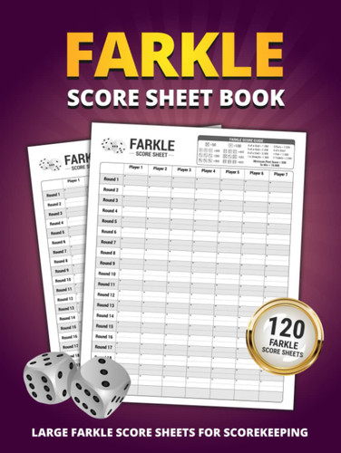 Farkle Score Sheet Book: 120 Large Score Sheets For Scorekeeping | Elegant Farkle Dice Game Score Book