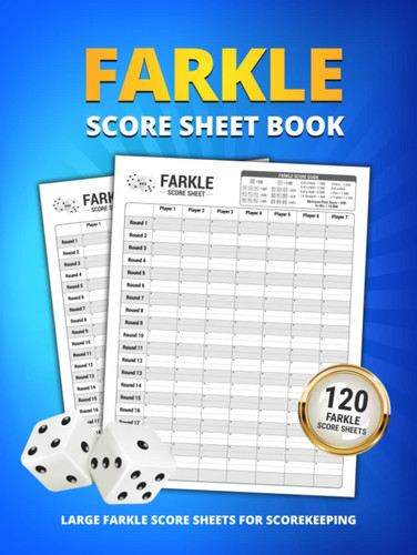 Farkle Score Sheet Book: 120 Large Score Sheets For Scorekeeping | Elegant Farkle Dice Game Score Keeping Book