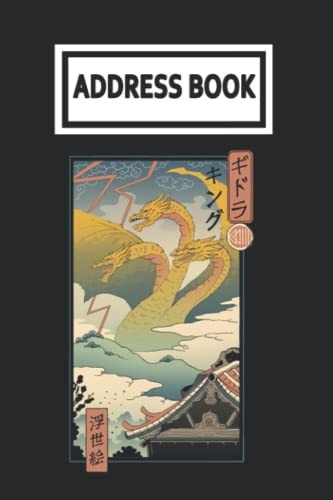 Address Book: Kaíju Mónstẹrs Anime Manga Zero Ukiyo-e Telephone & Contact Address Book with Alphabetical Tabs. Small Size 6x9 Organizer and Notes with A-Z Index for Women Men