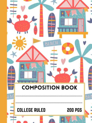 Beach Houses Composition Notebook Funky Lined Composition Notebooks
