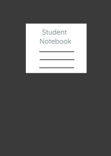 Student Notebook: College lined notebook with black paperback cover