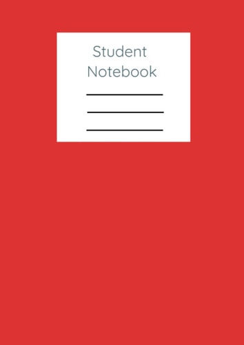 Student Notebook: College lined notebook with red paperback cover