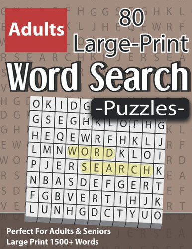 80 Large Print Word Search Puzzles: Exciting & Challenging Word Search Puzzle Book for Adults and More