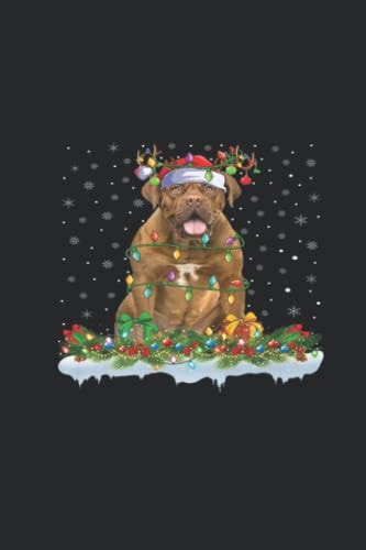 Notebook 6"x9" and 120 Lined Paper: Matching Xmas Lighting Santa Dogue De Bordeaux Dog Christmas Premium for young people, women and children: ... Santa Dogue De Bordeaux Dog Christmas Premium