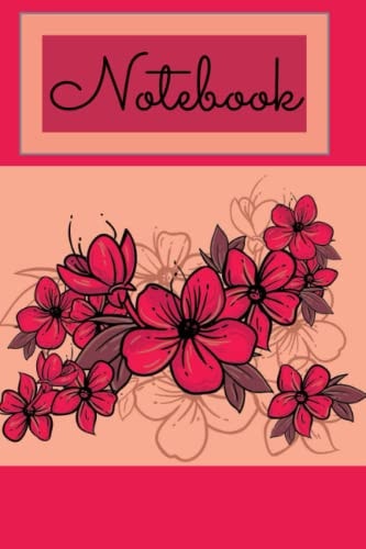 Notebook: Cute Pink Notebook 120-page Lined Journal with floral background on pages