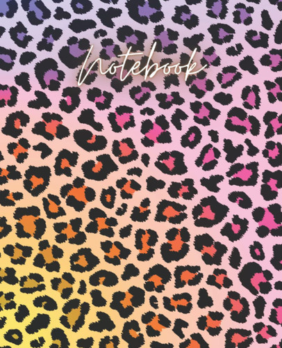 Notebook: Multicolor Leopard Print Pattern Composition Notebook - College Ruled