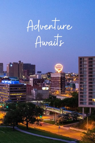 Adventure Journal – Cityscape: Travel Journal (Paperback 6x9) Lined pages with Date printed to allow ease of journaling.