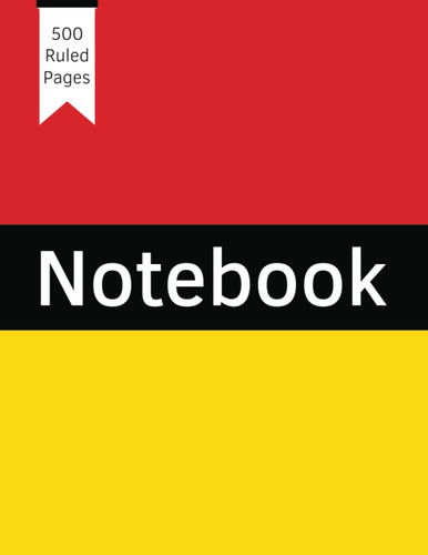 Notebook: Large Notebook With 500 Lined Pages | 8.5" X 11" In Size | Big Size Notebook With Page Numbers At The Bottom