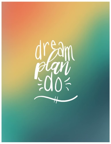 Dream Plan Do Notebook 100 page paperback rainbow cover
