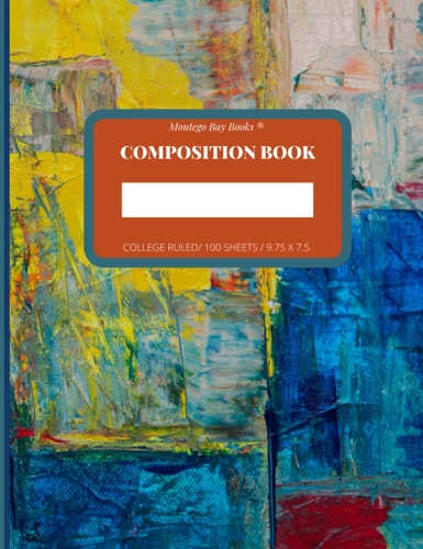 Colored Composition Notebook: Composition Notebook Primary, Cute Notebook For Students, College Ruled Composition Notebook 100 Sheets, 9.75 x 7.25, ... 100 Sheets, Marble Notebooks 9.75 x 7.5