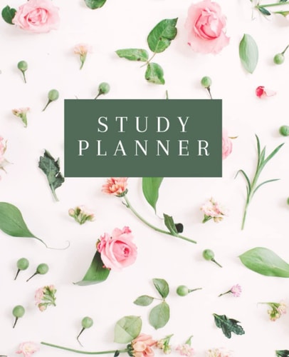 Study Planner: 2022 Green and Pink Floral Student Study Planner 7.5" x 9.25"