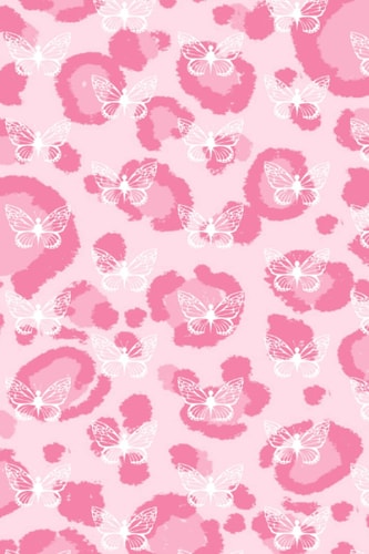 NOTEBOOK: PINK CHEETAH PRINT WITH BUTTERFLIES 6X9 NOTEBOOK 120 PAGES LINED PAPER