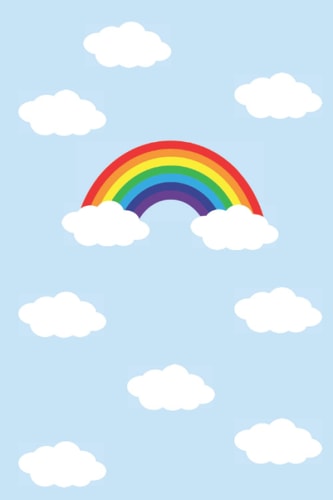 Rainbow Notebook: A cloudy sky rainbow lined notebook