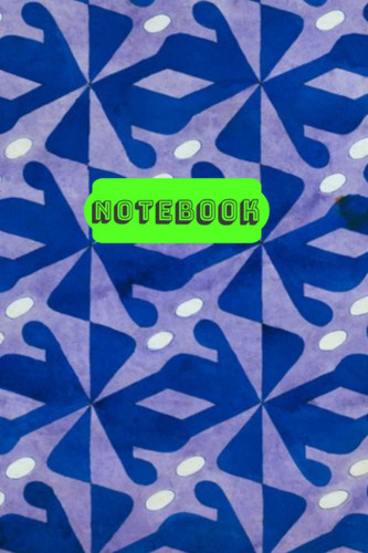 Neon Green Blue Pattern Retro Vintage College Ruled Notebook