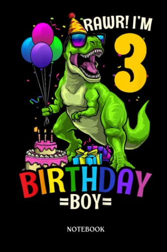 Dinosaur Notebook: Kids 3rd Birthday Boy T-Réx Dinosaur Dino Party Gift | Dinosaur Notebook, Gift For T-Rex Lovers| 6”X9 Wide Blank Lined Workbook For Teens Kids Girls Boys.