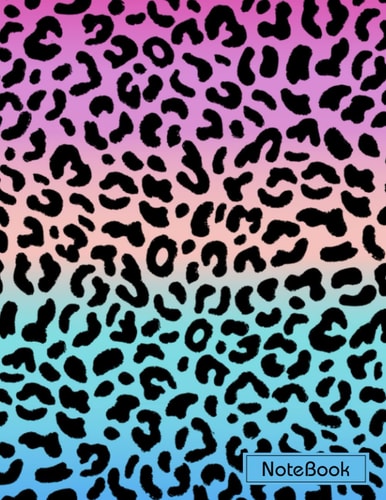 leopard print Notebook: Colorful leopard seamless pattern Notebook for animail lover Composition Notebook - College Ruled 120 Pages - 8.5 x 11 Dimension