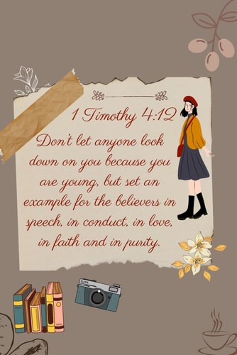 1 Timothy 4: 12 - 6" x 9" - 100 Pages Lined Writing Notebook: For Jotting, Note Taking and all your Writing needs.