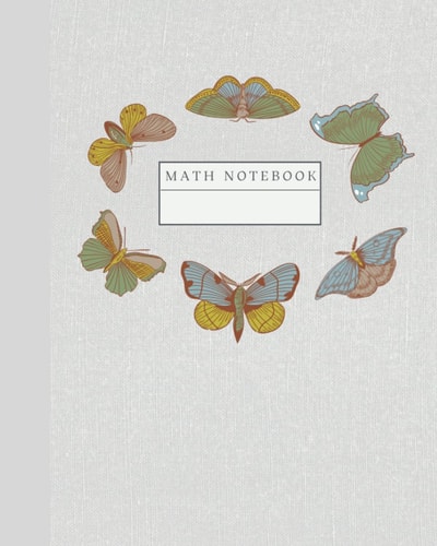Math Notebook: 4x4 Graph Vintage Butterfly Notebook for Homeschool Math Lessons