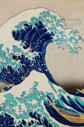 Notebook: Great Wave Off Kanagawa by Hokusai - 6x9 in. - Lined - 120 pages