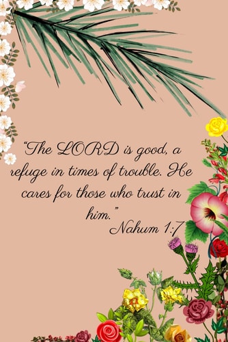 Nahum 1:7 - Size 6" x 9" - 100 Pages Lined Writing Notebook: For Jotting, Note Taking and all your Writing needs