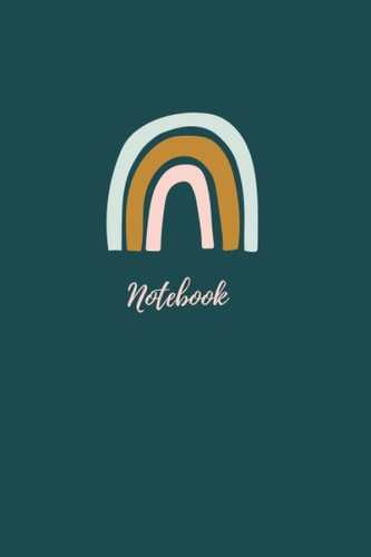 Notebook: Colorful rainbow minimalistic blank lines notebook