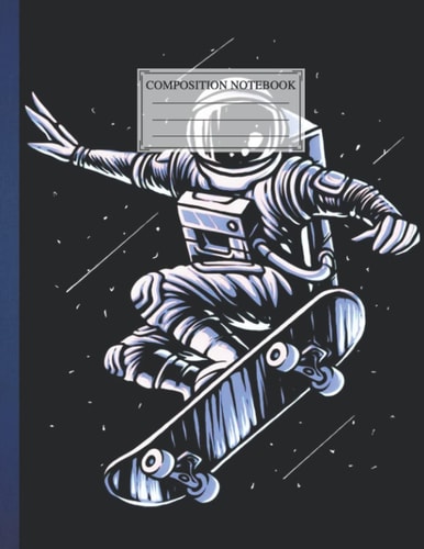 Composition NoteBook : Astronaut Basketball space 5 | 8.5 x 11 In | 110 Pages For Children Cute Earth Galaxy Pig Planet Space, School, Creative Writing Halloween Horror, Work From Home