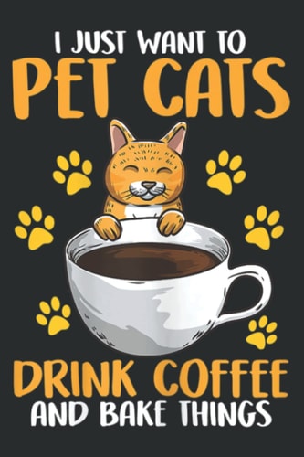 Pet Cats - Coffee Drinker Cat Lover Baking Clothing: HEARTS JOURNAL: Planner, Diary, 6x9 120 Pages, Lined College Ruled Paper, Journal, Matte Finish Cover