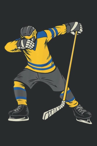 Dabbing Hockey Player Gif Kids, Men, Boys Bzr: Lined Journal Notebook, 6x9 Inch, 120 Pages