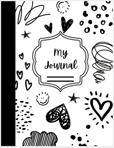 My Journal 8.5 X 11 Black & White Notebook, Journal, Diary