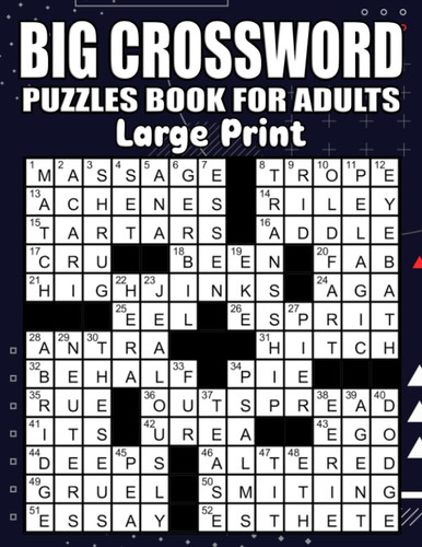 Big Crossword Puzzles Book For Adults Large Print: Fun And Challenging Puzzles For Mind Exercise | Awesome Crossword Puzzle Book For Puzzle Lovers
