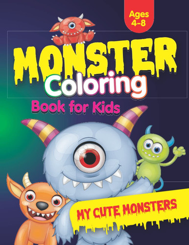 Monster Coloring Book Open Pages | Fun With Monsters Coloring Book