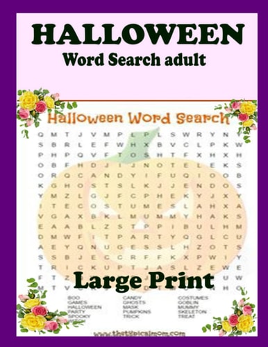 Halloween word search adult large print: Large Print Halloween Word Search Puzzle Book Medium