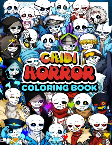 Horror Chibi Coloring Book For Adults: 30+ Horror Halloween Illustrations To Color For Adults With Chibi Horror | Great Cute Gift For Adults Relaxing, Stress Relief