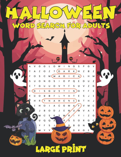 Halloween Word Search for Adults Large Print: Halloween Large Print Word Search & Word Scramble Puzzle Book for Adults, Teens & Seniors: Fun and Relaxing Halloween Gifts for Men and Women